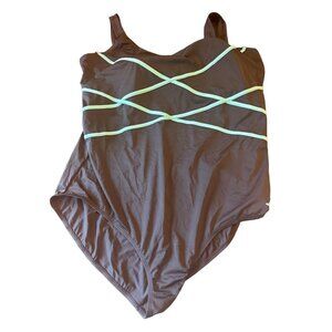 NWT Aquabelle Swimsuits for All Blue One Piece Size 32